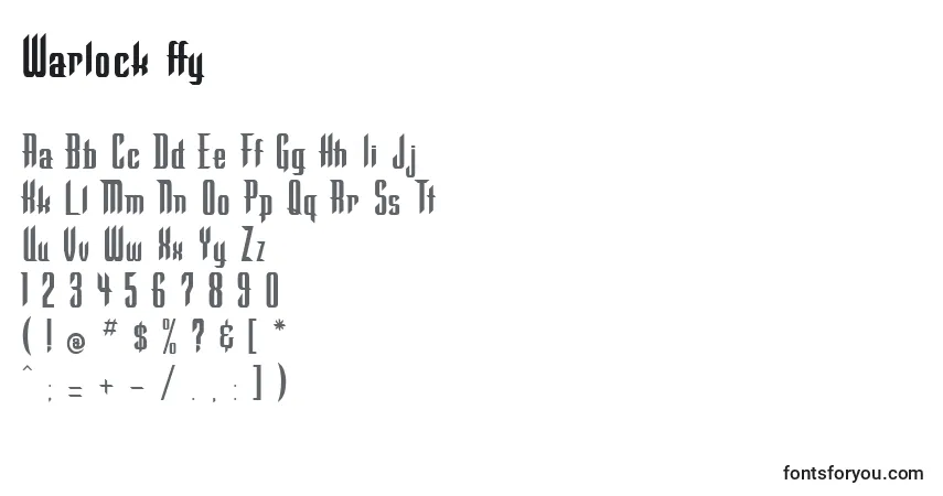 Czcionka Warlock ffy – alfabet, cyfry, specjalne znaki