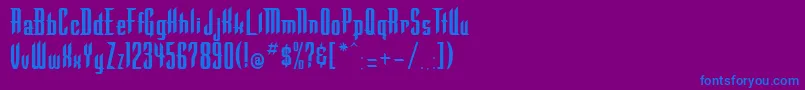 Warlock ffy Font – Blue Fonts on Purple Background