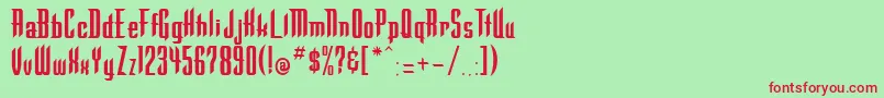 Warlock ffy Font – Red Fonts on Green Background