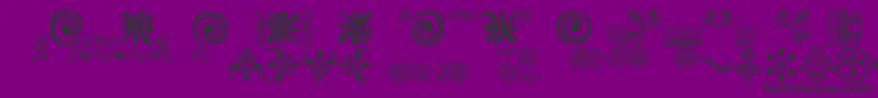 Weitere Informationen zur Ornamentsvillage-Schriftart Ornamentsvillage-Schriftart – Schwarze Schriften auf violettem Hintergrund