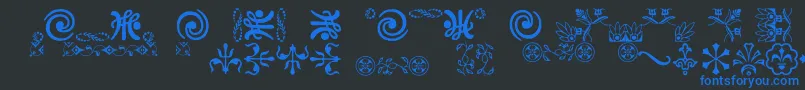 Ornamentsvillage Font – Blue Fonts on Black Background