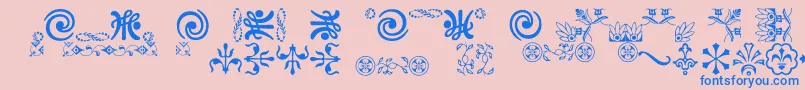 Ornamentsvillage Font – Blue Fonts on Pink Background