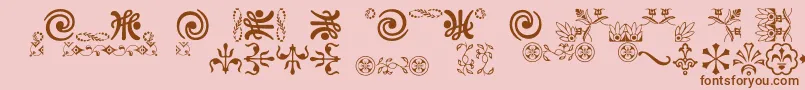 Ornamentsvillage Font – Brown Fonts on Pink Background