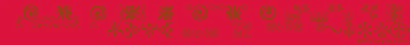 Ornamentsvillage Font – Brown Fonts on Red Background