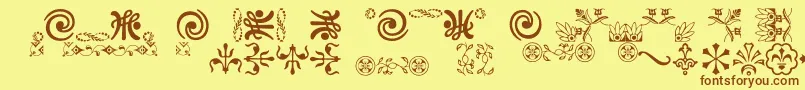 Ornamentsvillage Font – Brown Fonts on Yellow Background