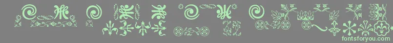 Ornamentsvillage Font – Green Fonts on Gray Background