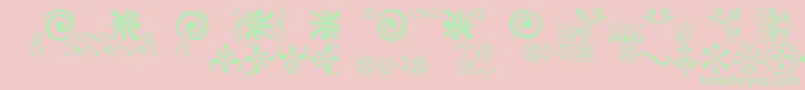 Ornamentsvillage Font – Green Fonts on Pink Background