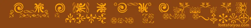 Ornamentsvillage Font – Orange Fonts on Brown Background
