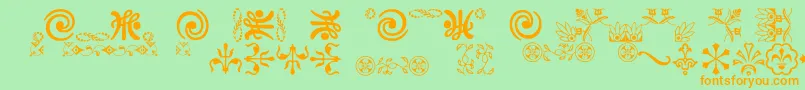 Ornamentsvillage Font – Orange Fonts on Green Background