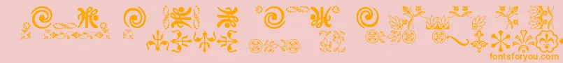 Ornamentsvillage Font – Orange Fonts on Pink Background