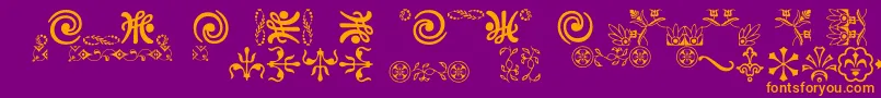 Ornamentsvillage Font – Orange Fonts on Purple Background