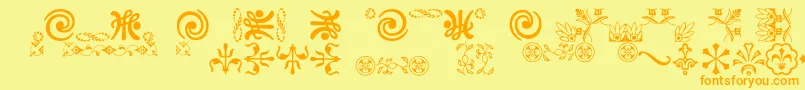 Ornamentsvillage Font – Orange Fonts on Yellow Background