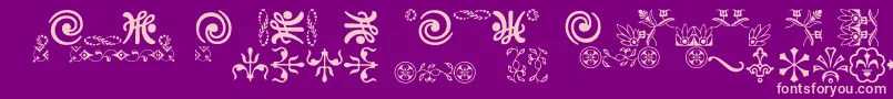 Ornamentsvillage Font – Pink Fonts on Purple Background