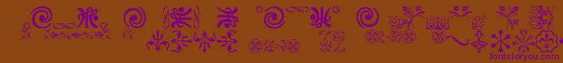 Ornamentsvillage Font – Purple Fonts on Brown Background