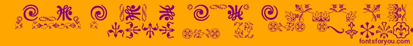 Ornamentsvillage Font – Purple Fonts on Orange Background