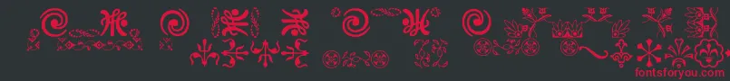 Ornamentsvillage Font – Red Fonts on Black Background