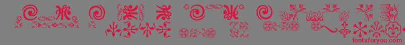 Ornamentsvillage Font – Red Fonts on Gray Background