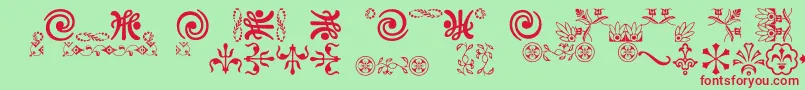 Ornamentsvillage Font – Red Fonts on Green Background