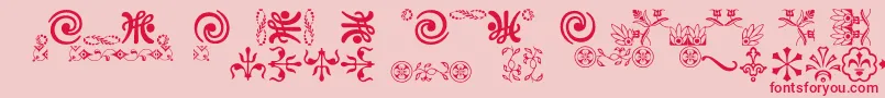 Ornamentsvillage Font – Red Fonts on Pink Background