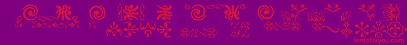 Ornamentsvillage Font – Red Fonts on Purple Background