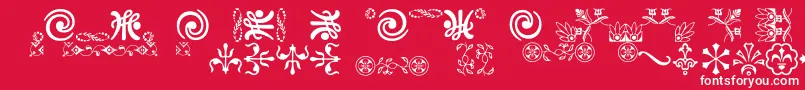 Шрифт Ornamentsvillage – белые шрифты на красном фоне