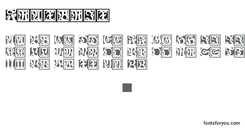 Schriftart Fraxbrix – Alphabet, Zahlen, spezielle Symbole