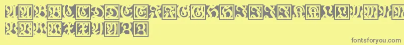 フォントFraxbrix – 黄色の背景に灰色の文字