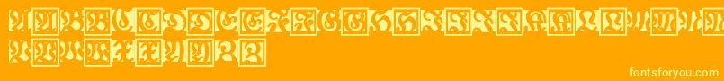 Fraxbrix-Schriftart – Gelbe Schriften auf orangefarbenem Hintergrund