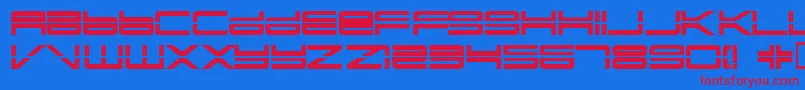 Yonderrecoil Font – Red Fonts on Blue Background