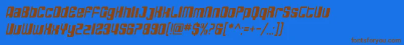 SfDecotechnoOblique Font – Brown Fonts on Blue Background