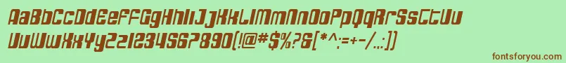SfDecotechnoOblique Font – Brown Fonts on Green Background
