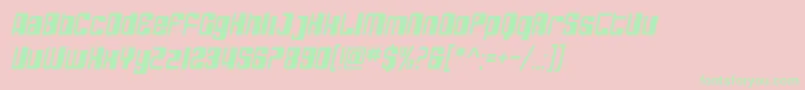 SfDecotechnoOblique-Schriftart – Grüne Schriften auf rosa Hintergrund