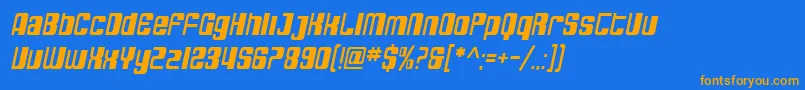 SfDecotechnoOblique Font – Orange Fonts on Blue Background