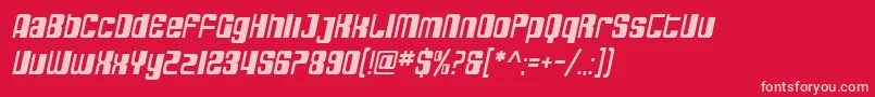 SfDecotechnoOblique Font – Pink Fonts on Red Background