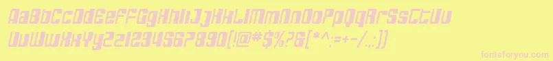 SfDecotechnoOblique Font – Pink Fonts on Yellow Background