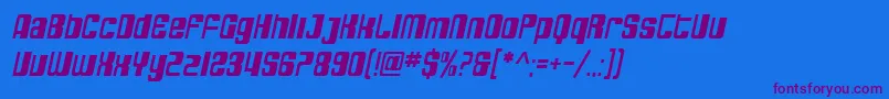 SfDecotechnoOblique Font – Purple Fonts on Blue Background