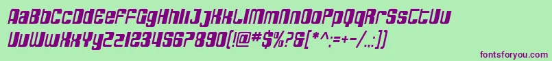 Шрифт SfDecotechnoOblique – фиолетовые шрифты на зелёном фоне