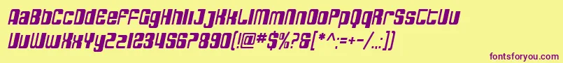SfDecotechnoOblique Font – Purple Fonts on Yellow Background