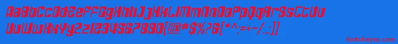 SfDecotechnoOblique Font – Red Fonts on Blue Background