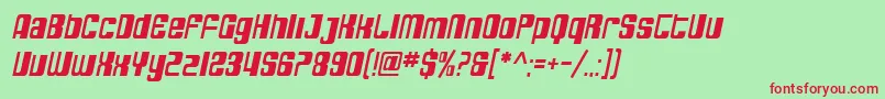 SfDecotechnoOblique Font – Red Fonts on Green Background