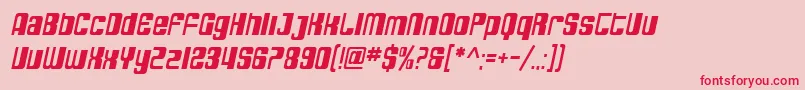 SfDecotechnoOblique Font – Red Fonts on Pink Background