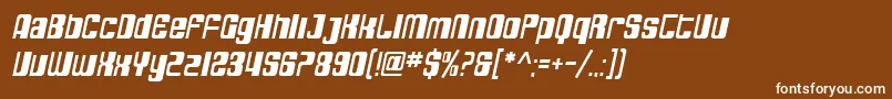 SfDecotechnoOblique Font – White Fonts on Brown Background