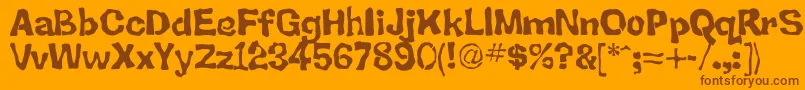 BacksplatterDrippy-fontti – ruskeat fontit oranssilla taustalla