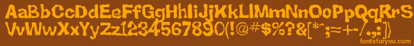 BacksplatterDrippy Font – Orange Fonts on Brown Background