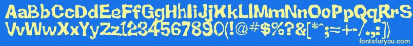 BacksplatterDrippy Font – Yellow Fonts on Blue Background
