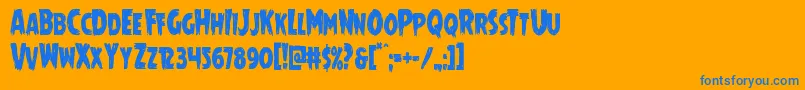 Mrsmonstercond Font – Blue Fonts on Orange Background