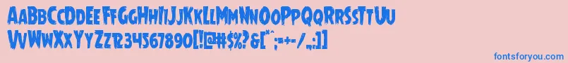 Mrsmonstercond Font – Blue Fonts on Pink Background