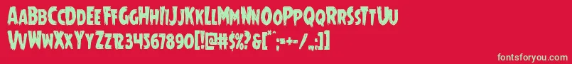 Mrsmonstercond Font – Green Fonts on Red Background