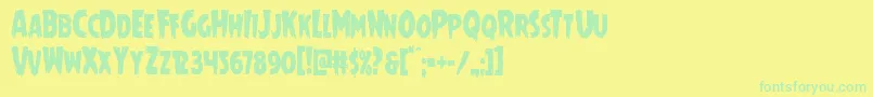 Czcionka Mrsmonstercond – zielone czcionki na żółtym tle