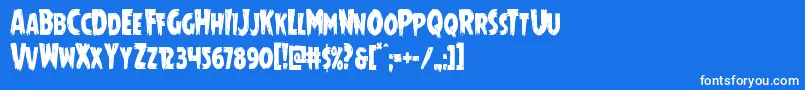 Mrsmonstercond Font – White Fonts on Blue Background